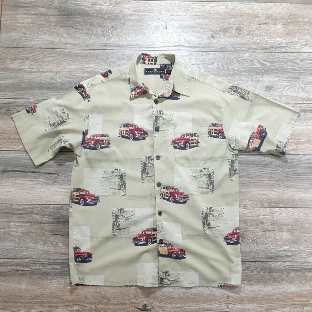 Consensus Sportswear Mens Large Short Sleeve Shirt Casual Vintage Station Wagon